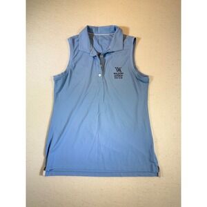 Peter Millar Womens Sleeveless Golf Polo Shirt Blue M